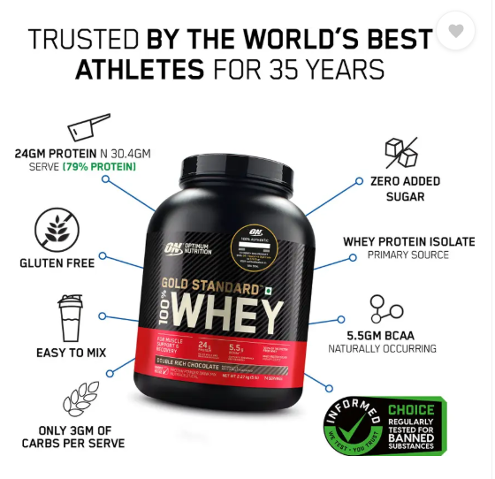 Optimum Nutrition (ON) Gold Standard 100% Protein Powder - Primary Source Isolate Whey Protein (907 g, Extreme Milk Chocolate)