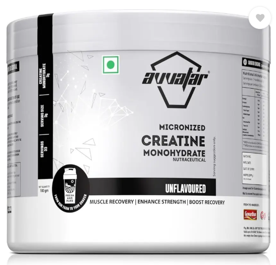 Avvatar Micronised Creatine Monohydrate 100 gm (Unflavoured) Creatine (100 g, Unflavoured)