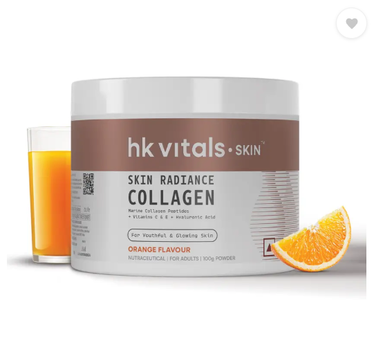 HEALTHKART HK Vitals Skin Radiance Collagen Supplement with Biotin, Orange (100 g)