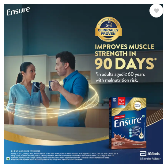 ENSURE Clinically Proven Nutritional Drink For Adults Nutrition Drink  (375 g, Chocolate Flavored)
