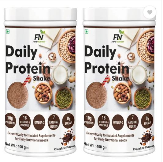Floral Nutrition Daily Protein Shake with Herbal Blend, Omega-3, 18 Vitamins for Energy, Immunity Nutrition Drink  (800 g, Chocolate Flavored)