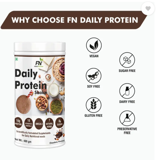 Floral Nutrition Daily Protein Shake with Herbal Blend, Omega-3, 18 Vitamins for Energy, Immunity Nutrition Drink  (800 g, Chocolate Flavored)