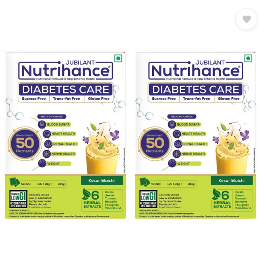 JUBILANT Nutrihance Nutrihance Diabetes Care ,Manage Blood Sugar Levels ,Nutrition Drink -350gm x 2 Nutrition Drink  (2x350 g, Kesar Elaichi Flavored)