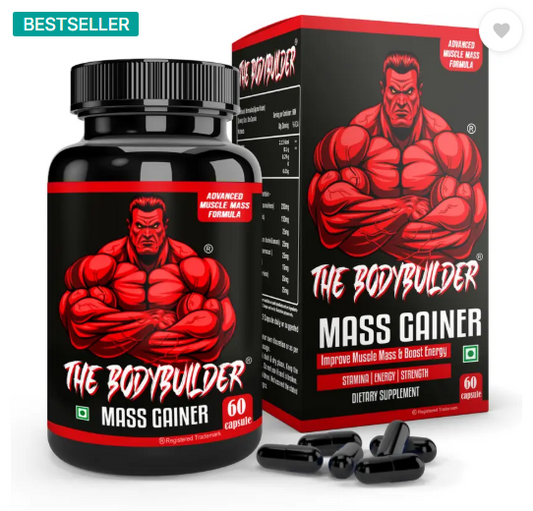 THE BODYBUILDER Mass Gainer for Muscle Building, Weight Gain & Muscle Mass Gain  (60 Capsules)