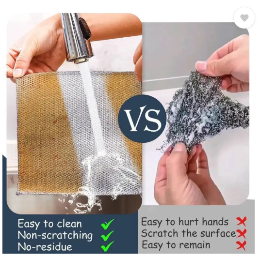 ROLLSTAR Wire Dishwashing Rags Non-Scratch Dish Wash cloth Scrubber Scrub Pad for Kitchen Stainless Steel Scrub  (Regular, Pack of 12)