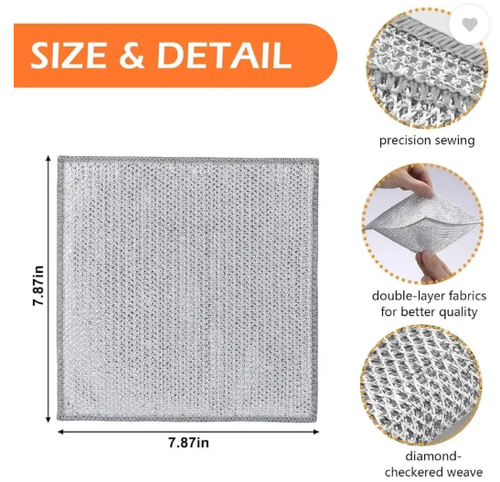 TECNOFEX Steel Scrubber for Kitchen Steel Wire Dish Cloth Scrub Stainless Steel Scrub, Scrub Sponge, Scrub Pad  (Regular, Pack of 12)