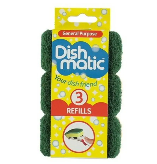 Dishmatic Fill & Clean Refill - Pack Of 3 Scrub Sponge  (Small, Pack of 3)