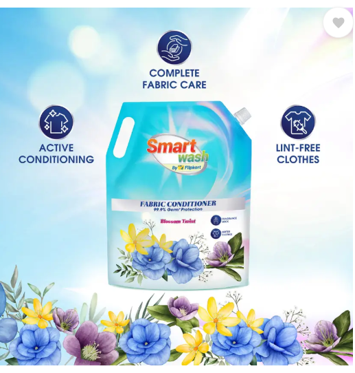 Smart Wash by Flipkart Fabric Conditioner Germ Protection Blossom Twist  (2 L)