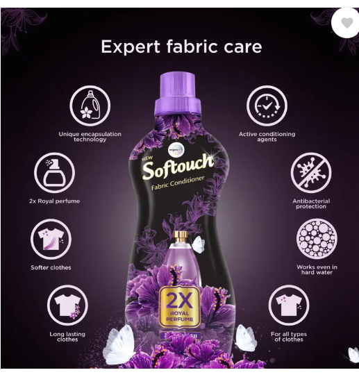 Softouch by Wipro 2X Royal Perfume Fabric Conditioner  (800 ml)