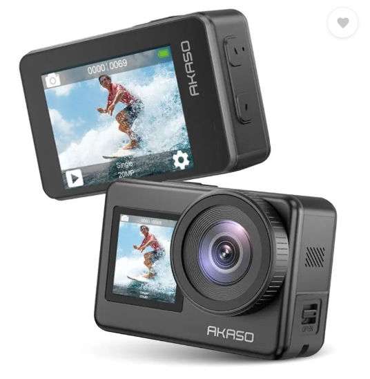 Akaso Brave 7 Dual Color Screen, 4K 30fps,One-Click Quick Shots,Instant Vertical Shots Sports and Action Camera  (Black, 20 MP)