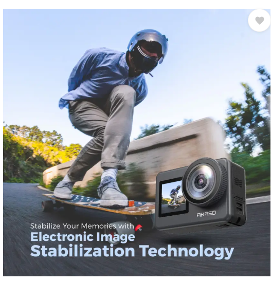 Akaso Brave 7 Dual Color Screen, 4K 30fps,One-Click Quick Shots,Instant Vertical Shots Sports and Action Camera  (Black, 20 MP)