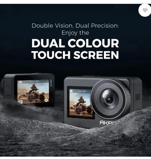Akaso Brave 7 Dual Color Screen, 4K 30fps,One-Click Quick Shots,Instant Vertical Shots Sports and Action Camera  (Black, 20 MP)
