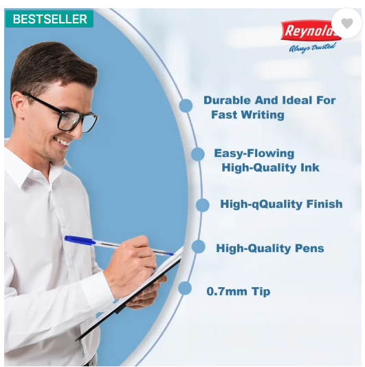 Reynolds DFine Ball Pen (Pack of 70, Ink Color - Blue)