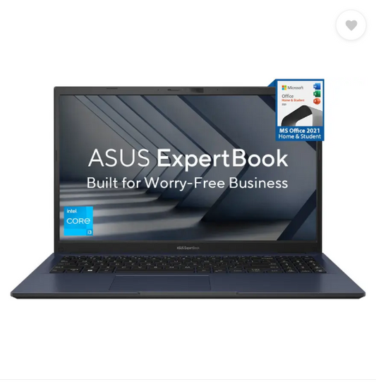 ASUS ExpertBook B15 Intel Core i3 12th Gen 1215U - (8 GB/512 GB SSD/Windows 11 Home) B1502CBA-NJ1090WS Thin and Light Laptop  (15.6 Inch, Star Black, 1.69 Kg, With MS Office)