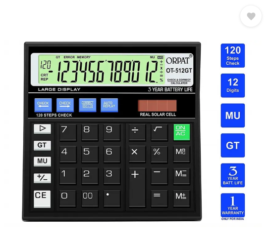 ORPAT OT - 512 GT Basic Calculator (12 Digit)