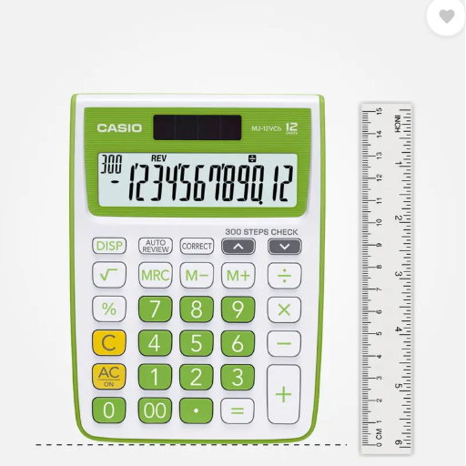 CASIO MJ-12VCB-GN Desktop Basic Calculator (12 Digit)
