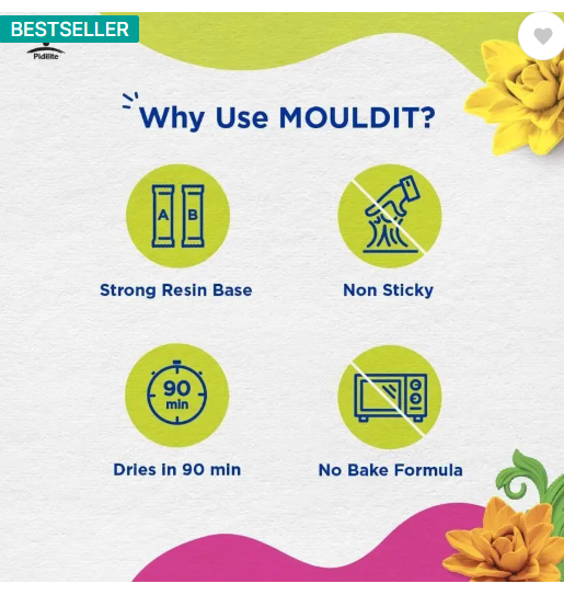 Fevicryl MouldIt - Resin and Hardner for Modelling, Sculpting, For Artists & Hobbyists Art Clay  (900 g)