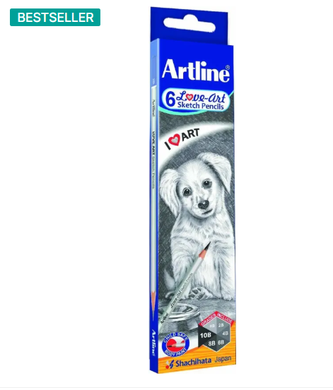 Artline HB,2B,4B,6B,8B,10B. Pencil  (Pack of 6)