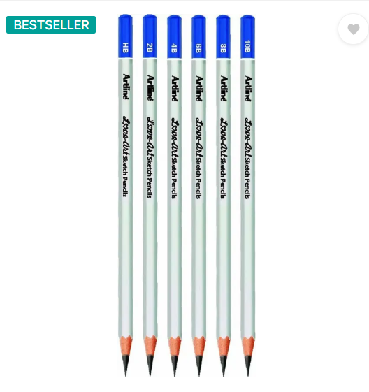Artline HB,2B,4B,6B,8B,10B. Pencil  (Pack of 6)
