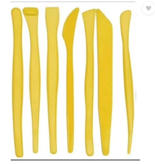 Pehrovin Clay tools (set of 7) + Dotting tools (5) +5 Packets of Mouldit(50 gms each) Art Clay  (250 g)