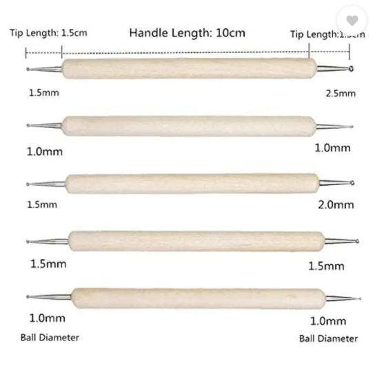 Pehrovin Clay tools (set of 7) + Dotting tools (5) +5 Packets of Mouldit(50 gms each) Art Clay  (250 g)