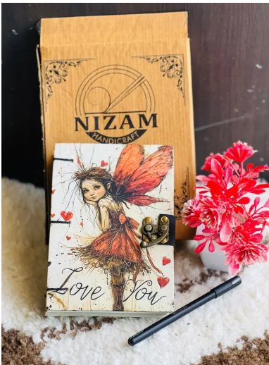 NIZAM HANDICRAFT Love you Printed Diary Notebook With Lock Clasp For Gift/Office A5 Diary 200 200 Pages (Multicolor)