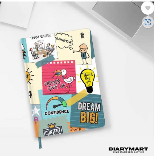 Diarymart Dream Big Hardcover Journal Notebook Diary For Office A5 Diary Ruled 192 Pages (Multicolor)