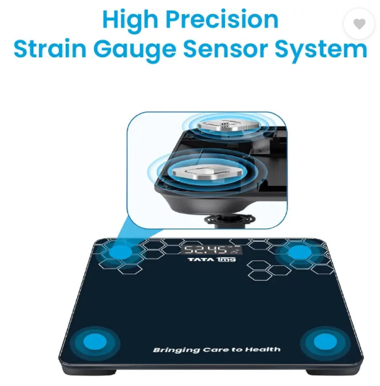 TATA 1mg Digital Weighing Scale, Premium Weighing Machine for Precise Measurement Weighing Scale  (Black)