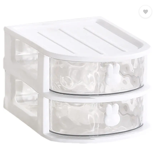 KUBER INDUSTRIES 2 Compartments PP Desk Organizer (White)