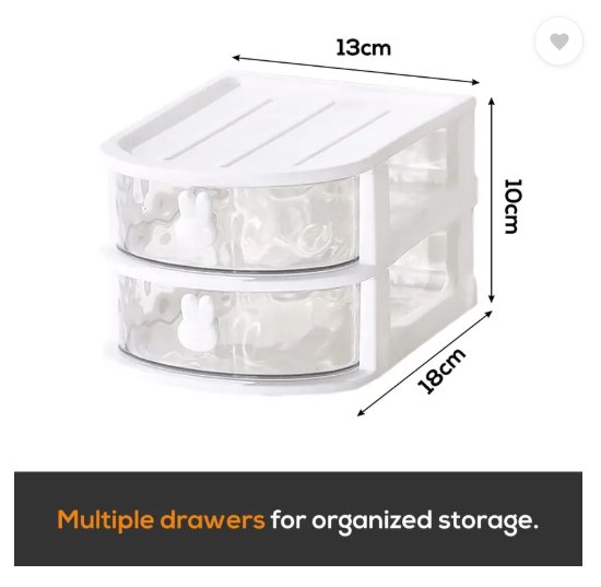 KUBER INDUSTRIES 2 Compartments PP Desk Organizer (White)