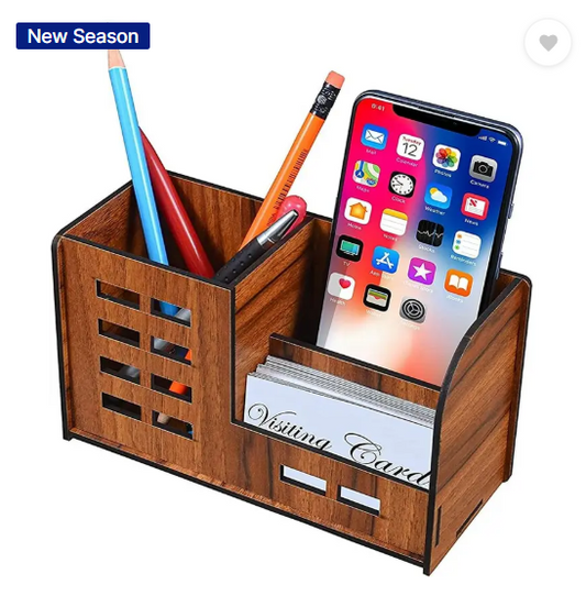 ringzinnie 3 Compartments Wood Desk Organizers SIRTERIQ Desk Organizers  (Brown)