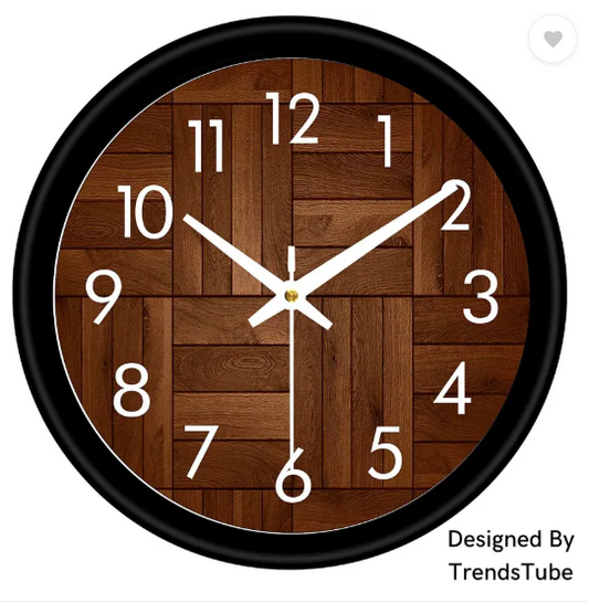 TrendsTube Analog 25 cm X 25 cm Wall Clock  (Black, With Glass, Standard)