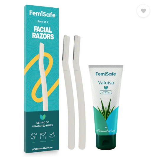 Femisafe FACE RAZORS (ECO-FRIENDLY)&ALOE GEL, Women  (Pack of 2)