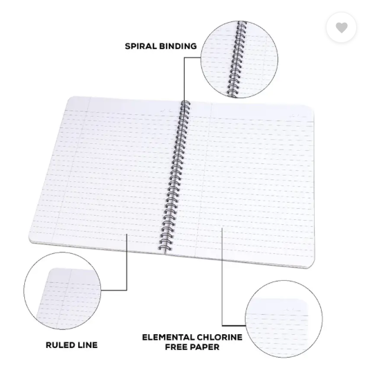 Classmate Pulse 1 Subject (240 X 180 mm) Spiral B5 Notebook Single Line 180 Pages (Multicolor, Pack of 4)