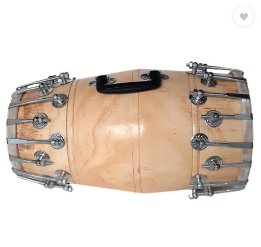 RAM musical Dholak natural polish 36 nut and bold Nut & Bolts Dholak  (Brown)
