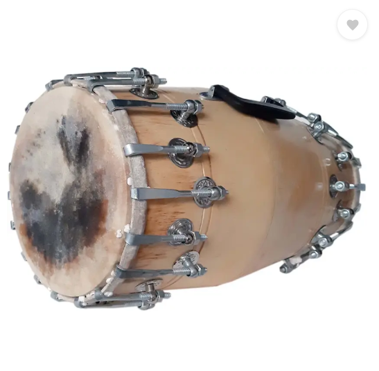 RAM musical Dholak natural polish 36 nut and bold Nut & Bolts Dholak  (Brown)
