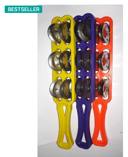 KANHA HUB Hand Percussion Cymbals Jhika Khanjari tambourine Virgin Plastic Material(3 piece) Kartal Instrument
