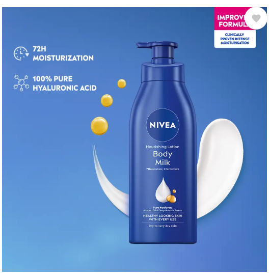 NIVEA Body Milk, Big Moisturizer Lotion, Deep Moisture Serum, Almond Oil & Vitamin E  (600 ml)