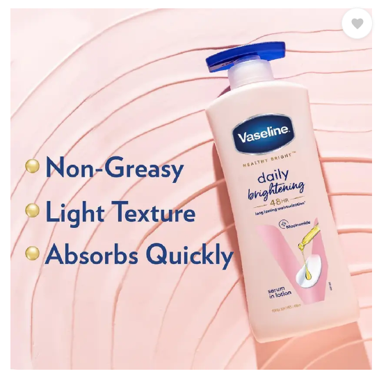 Vaseline Healthy Bright Daily Brightening Body Lotion,Vitamin B3 & Sunscreen  (400 ml)