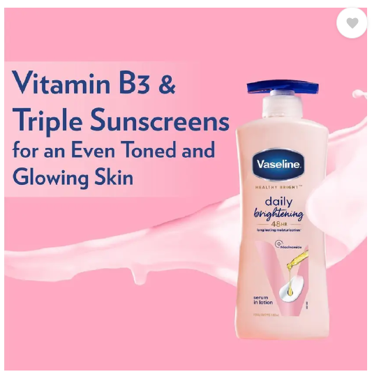 Vaseline Healthy Bright Daily Brightening Body Lotion,Vitamin B3 & Sunscreen  (400 ml)