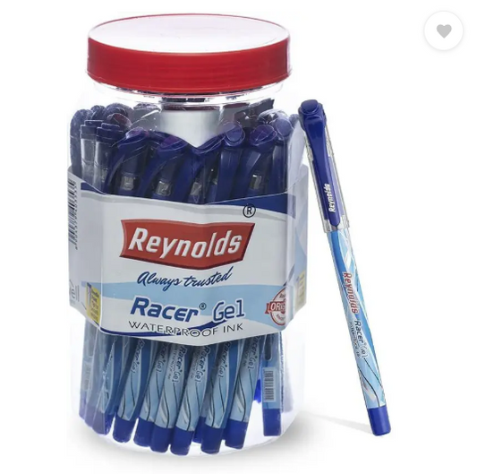 Reynolds Racer Gel Blue Pen Jar Gel Pen  (Pack of 40, Ink Color - Blue)