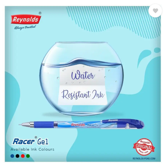 Reynolds Racer Gel Blue Pen Jar Gel Pen (Pack of 40, Ink Color - Blue)