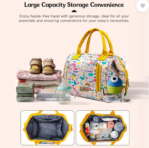 StarAndDaisy Diaper Bag for Mothers, Baby Diaper Backpack with Spacious Compartment Mothers Maternity Bags for Travel Diaper Backpack  (Giraffe Print- White)