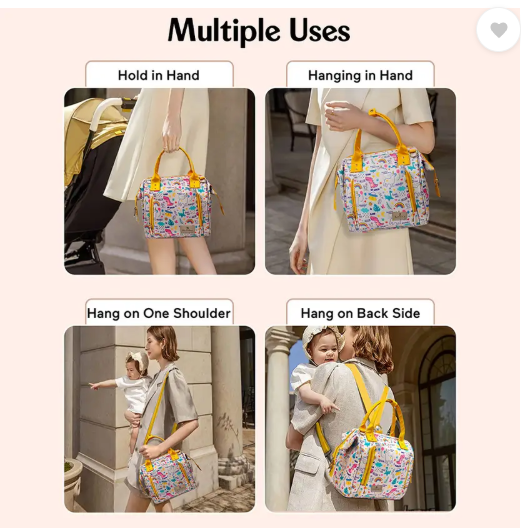 StarAndDaisy Diaper Bag for Mothers, Baby Diaper Backpack with Spacious Compartment Mothers Maternity Bags for Travel Diaper Backpack  (Giraffe Print- White)