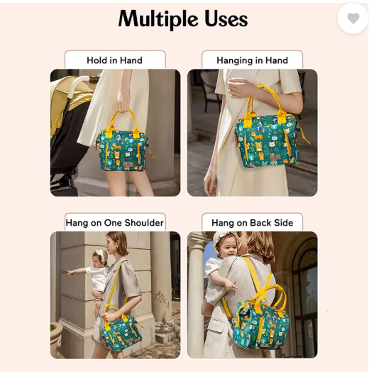 StarAndDaisy Diaper Bag for Mothers, Baby Diaper Backpack with Spacious Compartment Mothers Maternity Bags for Travel Diaper Backpack  (Jungle Print-Green)