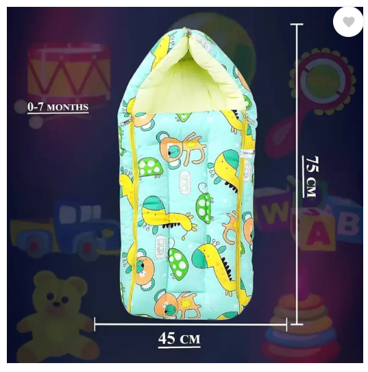 HEER Sleeping Bag, Baby Bed, & Carry Nest, Cotton Baby Bedding for New Born Standard Crib (Fabric, Multicolor)