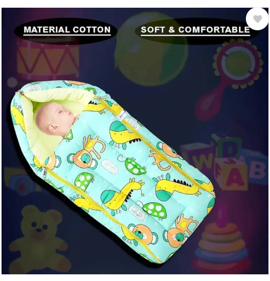 HEER Sleeping Bag, Baby Bed, & Carry Nest, Cotton Baby Bedding for New Born Standard Crib (Fabric, Multicolor)