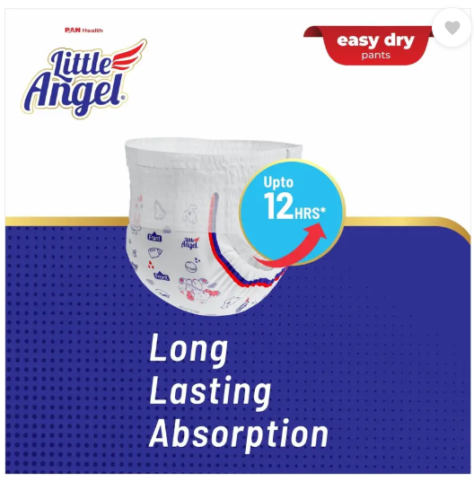 Little Angel Easy Dry Diaper Pants with 12 hrs absorption Large Size, 9-14 Kgs - L  (62 Pieces)