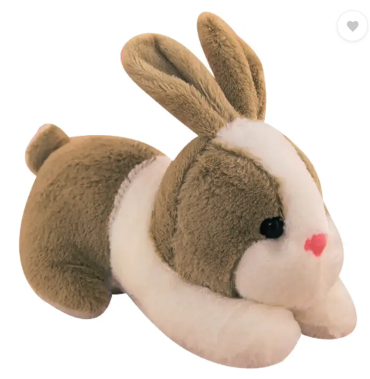cuddlenest Cute Rabbit White Soft Toy, Furry Stuffed Animal, Extra Soft, Perfect for Kids - 32 cm (Brown)
