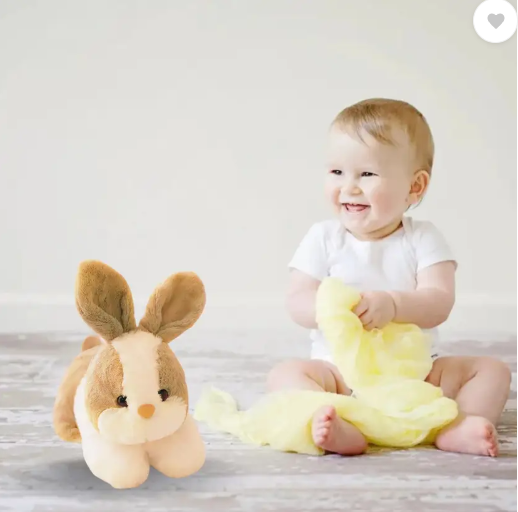 cuddlenest Cute Rabbit White Soft Toy, Furry Stuffed Animal, Extra Soft, Perfect for Kids - 32 cm (Brown)